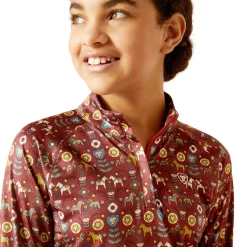 Ariat® Kids’ Lowell Quarter-Zip Print Base Layer 2.0