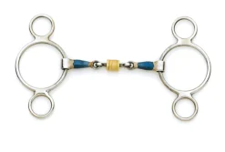 Centaur® Blue Steel Double-Jointed Disc 2-Ring Gag Bit