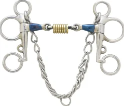 Centaur® Blue Steel Double-Jointed Disc Tom Thumb Pelham Bit